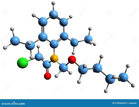 Butachlor Herbicide Molecule Skeletal Formula Chemical Structure Hot