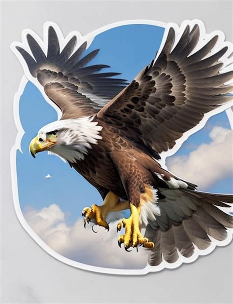 Premium Ai Image A Detailed Realistic Sticker Of A Majestic Eagle