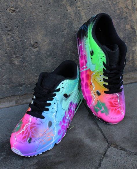 Custom Nike Air Max 90 Funky Galaxy Colours Graffiti Airbrush Etsy