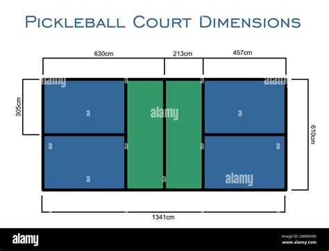 Pickleball Court Dimensions Size Measurements In Centimeter Top View