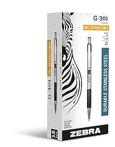 Zebra G Stainless Steel Retractable Gel Pen Medium Point Mm