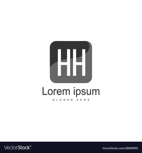 Initial Hh Logo Template With Modern Frame Vector Image