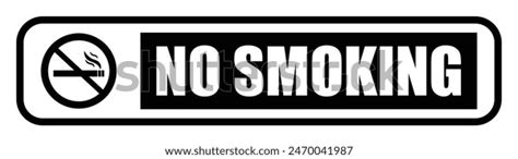 No Smoking Sign Symbol Black White Stock Vector Royalty Free