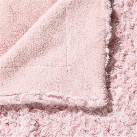 Plaid Doux X Cm Boucl E Rose D Co Textile Eminza