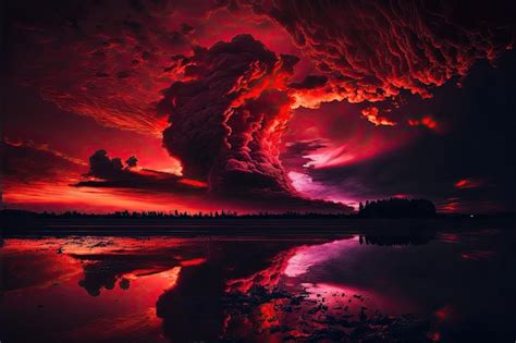 Premium Photo Abstract Dark Red Background Dramatic Red Sky Red