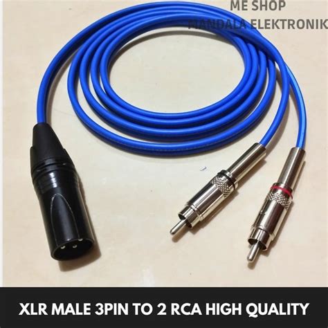 Jual Kabel Jack Xlr Male To Dual Rca Plug Meter Premium Quality Di