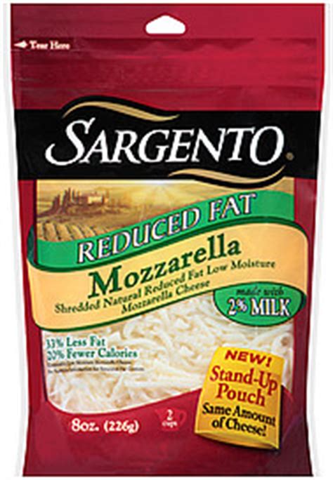 Sargento R Cheese Reduced Fat Mozzarella Shredded 8 0 Oz Nutrition