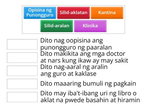 Q4 AP Mga Bahagi Ng Paaralan Match Up