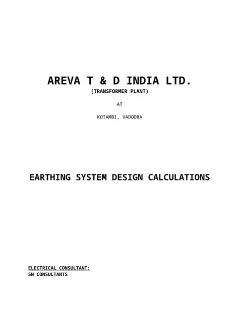 Doc Earthing Design Calculations Dokumen Tips