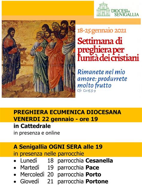 Settimana di preghiera per lunità dei cristiani 18 25 gennaio 2021