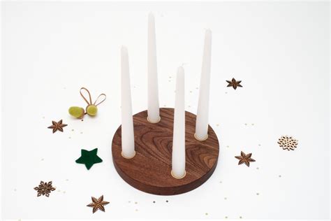 Small Advent Wreath From Nut Wood Outstanding