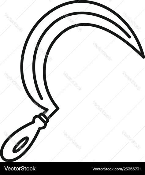 Sickle Icon Outline Style Royalty Free Vector Image