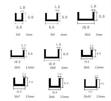 Bảng kích thước nẹp nhôm chữ u chuẩn nhất