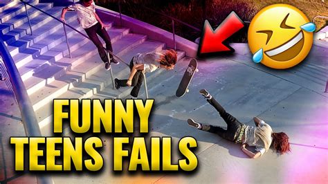 Funny Teen Fails Try Not To Laugh Fails Compilation Youtube