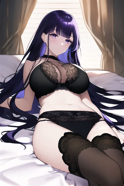 Purple Hair Big Boobs Anime Anime Girls Raiden Shogun Genshin