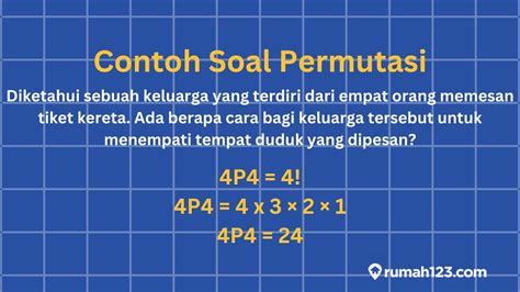 10 Contoh Soal Permutasi Disertai Jawaban Bahasannya