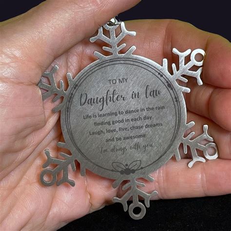 Daughter in Law Christmas Ornament Gifts, Daughter in Law Snowflake ...