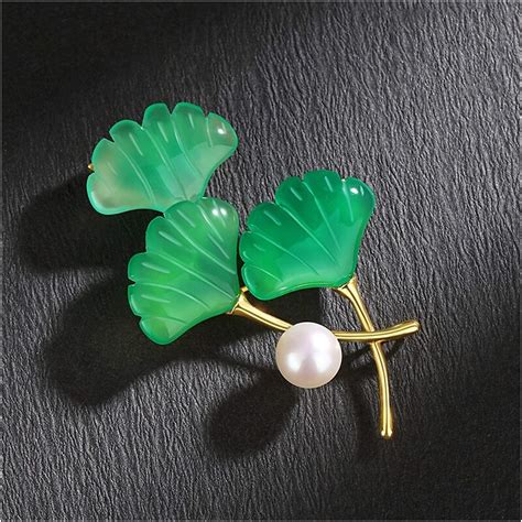 Broches Broche De Ginkgo Broche L Gante Calc Doine Perle Broche Broche