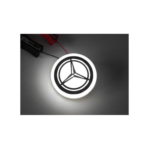 MERCEDES LOGO EMBLEM WHITE LED LIGHTING STAINLESS CHROM