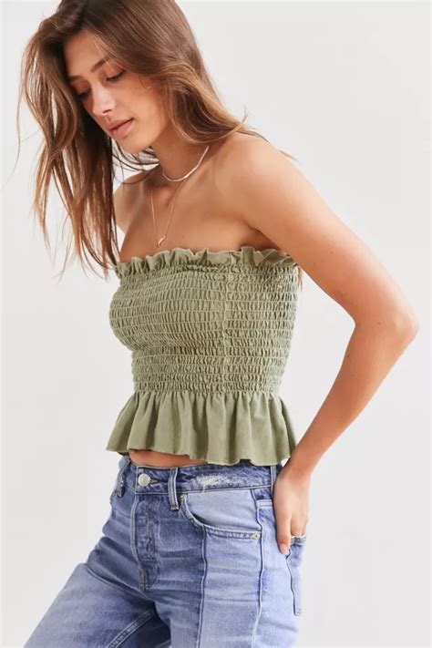 Truly Madly Deeply Loren Smocked Tube Top Urban Outfitters