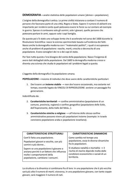 Demografia Demografia Analisi Statistica Delle Popolazioni Umane