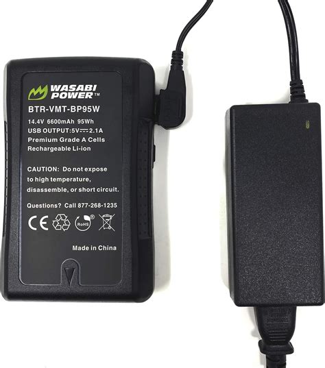 Wasabi Power V Mount Batería 144 V 6600 mAh 95 Wh y cargador de batería