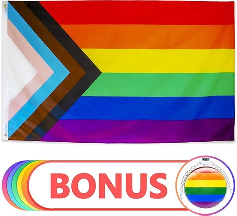 Progress Pride Flag 3x5 Ft Progress Flag Bright Vivid Colors Double