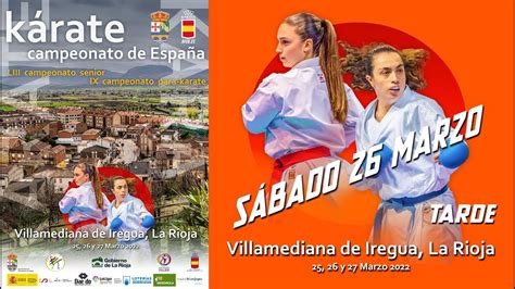 Campeonato De Espa A Senior Para Karate Jornada S Bado Tarde