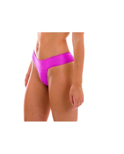 Braguita De Bikini Rosa Magenta Con Textura Y Cintura Ancha Bottom Eden