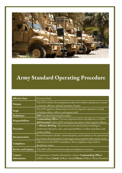 Free Army Sop Template For Google Docs