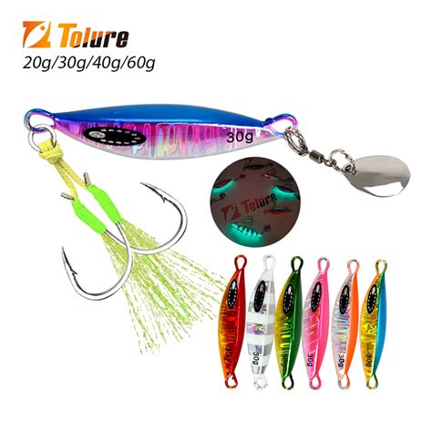 TOLU 2024 Spin Tail Metal Jig Fishing Lure 20g 30g 40g 60g Spinner Shad