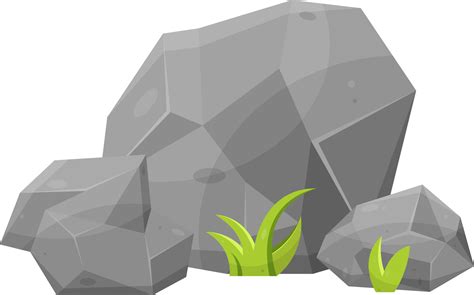 Rock Stones And Boulders In Cartoon Style 8499974 Png