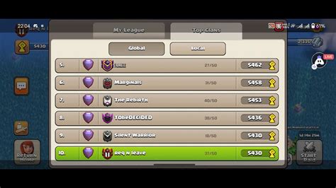 COC Live Base Visiting Legend Rank Push It S Not Easy YouTube