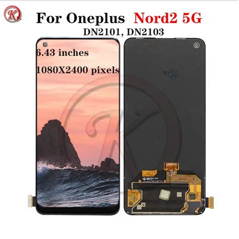 Original 6 43 For Oneplus Nord 2 Display Nord2 5G LCD DN2101 DN2103 LCD