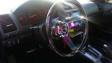 NRG Neochrome Steering Wheel With NRG Quick Release 7th Gen Honda