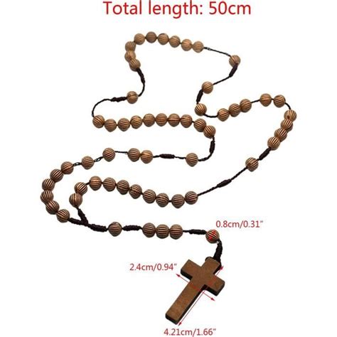 Chapelet Catholique En Bois Avec Mini Croix Pour Bapt Me Communion