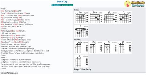 Chord: Don't Cry - tab, song lyric, sheet, guitar, ukulele | chords.vip