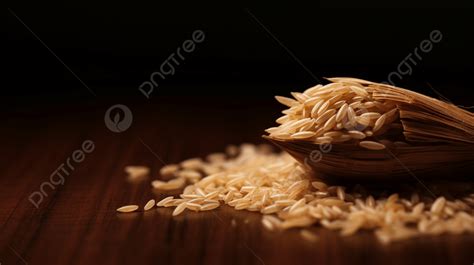 Rice Grain On Wooden Background, Ear Of Rice, Brown Background Hd ...