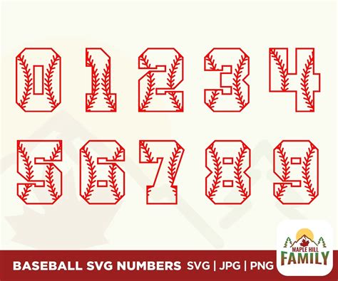 Varsity Numbers Svg Baseball Stitching Numbers Svg Baseball Etsy