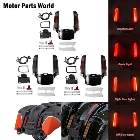 Motorcycle Led Light Rear Fender Fascia Set For Harley Touring Street