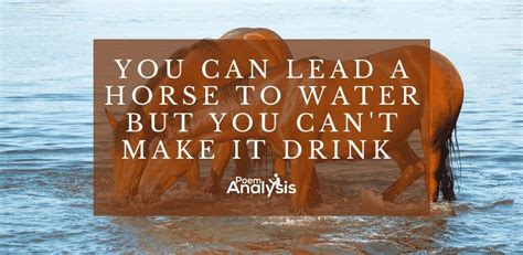 You can lead a horse to water meaning - Poem Analysis