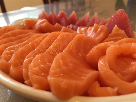 Homemade Fresh Cut Salmon And Tuna Sashimi Rfood