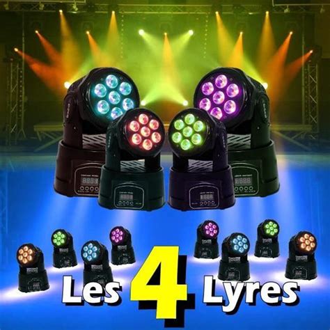 Lyres Lmh Wash X W Dmx Puissantes Pack Jeux De Lumiere Pa Dj Sono