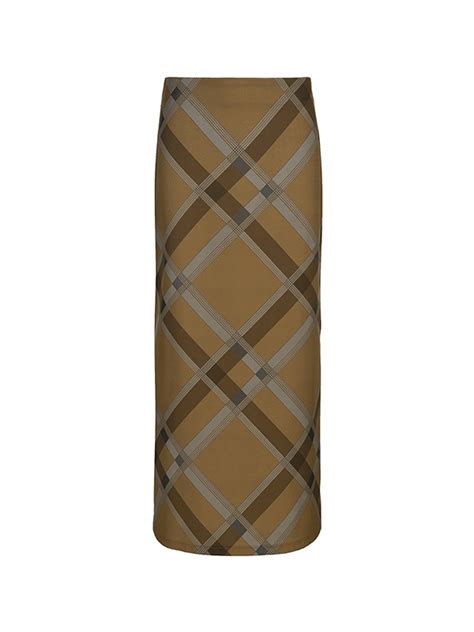 Emmiol Free Shipping 2023 Vintage Argyle Print High Rise Maxi Skirt