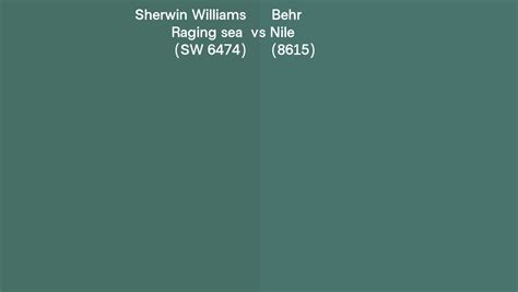 Sherwin Williams Raging Sea Sw Vs Behr Nile Side By Side