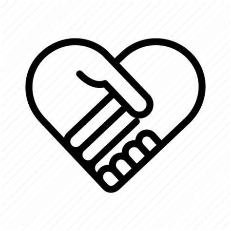 Agree Agreement Handshake Heart Love Valentines Day Wedding Icon