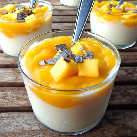 Les Receptes Que M Agraden Mousse De Yogur Con Crema De Mango