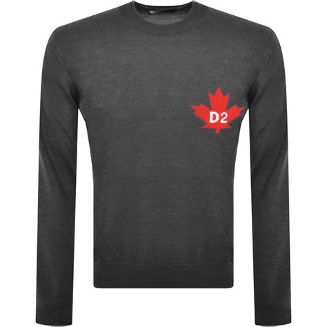 Dsquared2 D2 Leaf Knit Jumper Grey Mainline Menswear