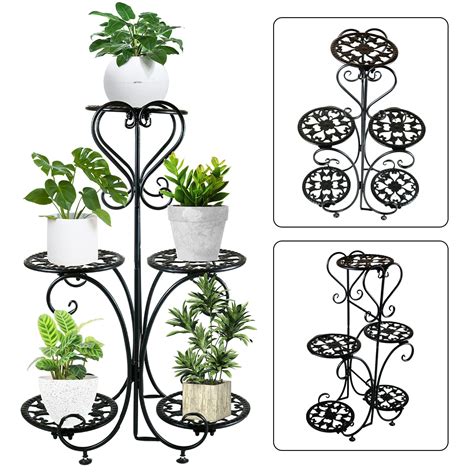 Buy Stand Metal Pot Wrought Iron Flower Holder Outdoor Indoor