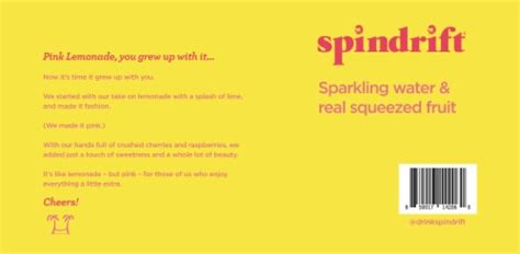 Spindrift® Pink Lemonade Flavored Sparkling Water Cans 8 Pk 12 Fl Oz